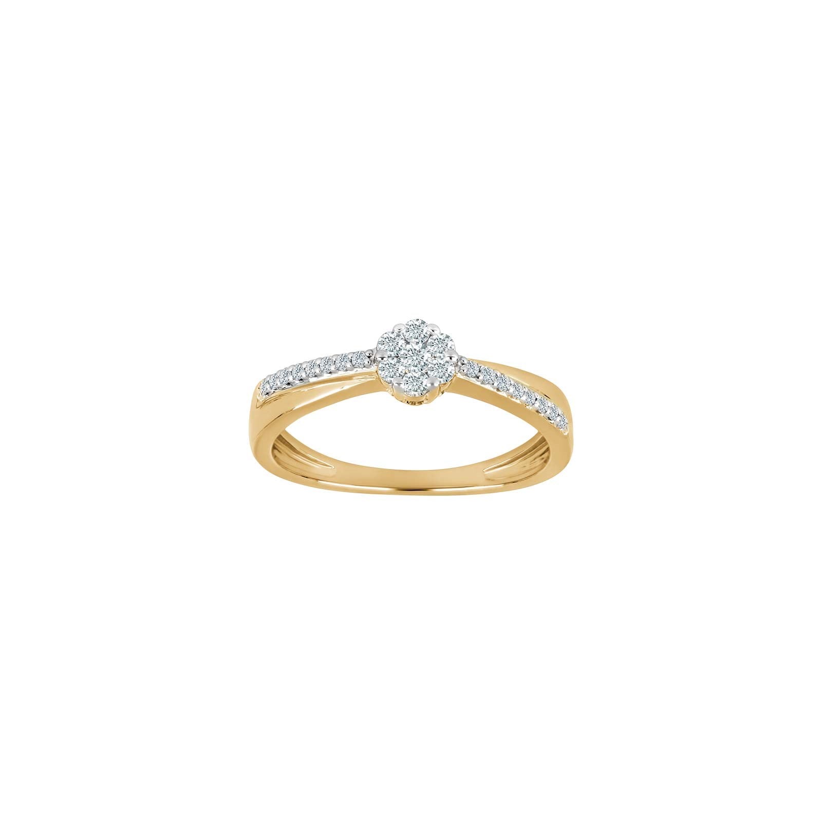 14kt. Goldring m/dia. 0.25ct W/SI