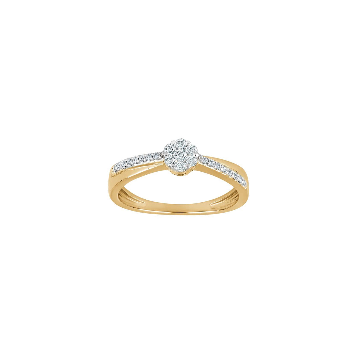 14ct. gold ring w/dia. 0.25ct W/SI