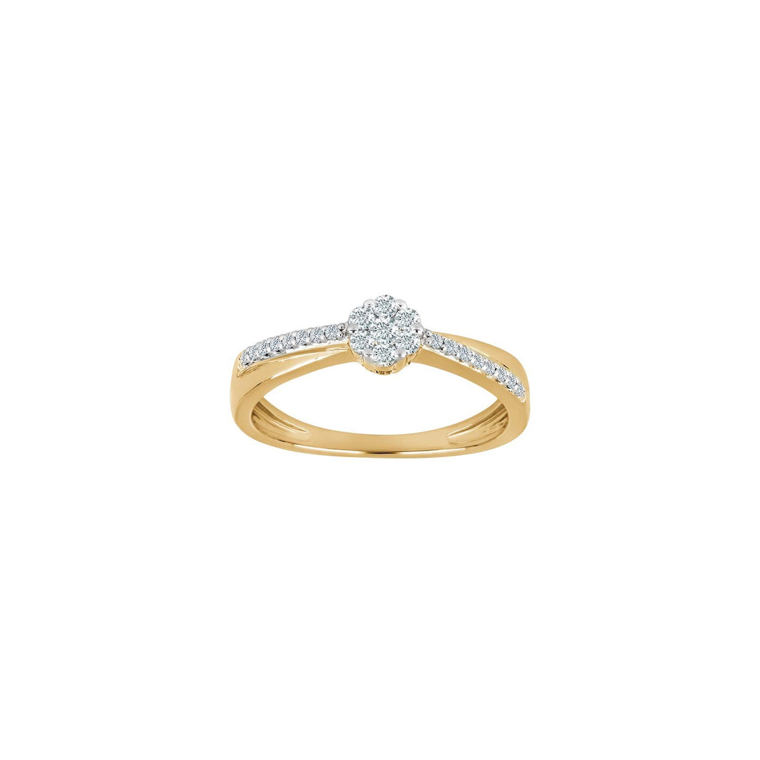 14kt. Goldring m/dia. 0.25ct W/SI