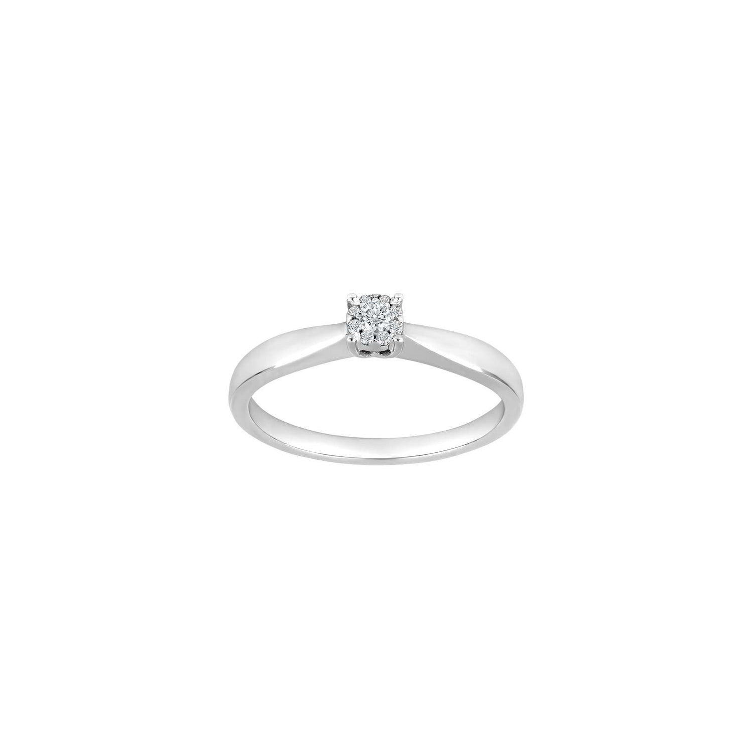 14 kt. Weißgoldring mit 0,07 ct Durchmesser W/SI