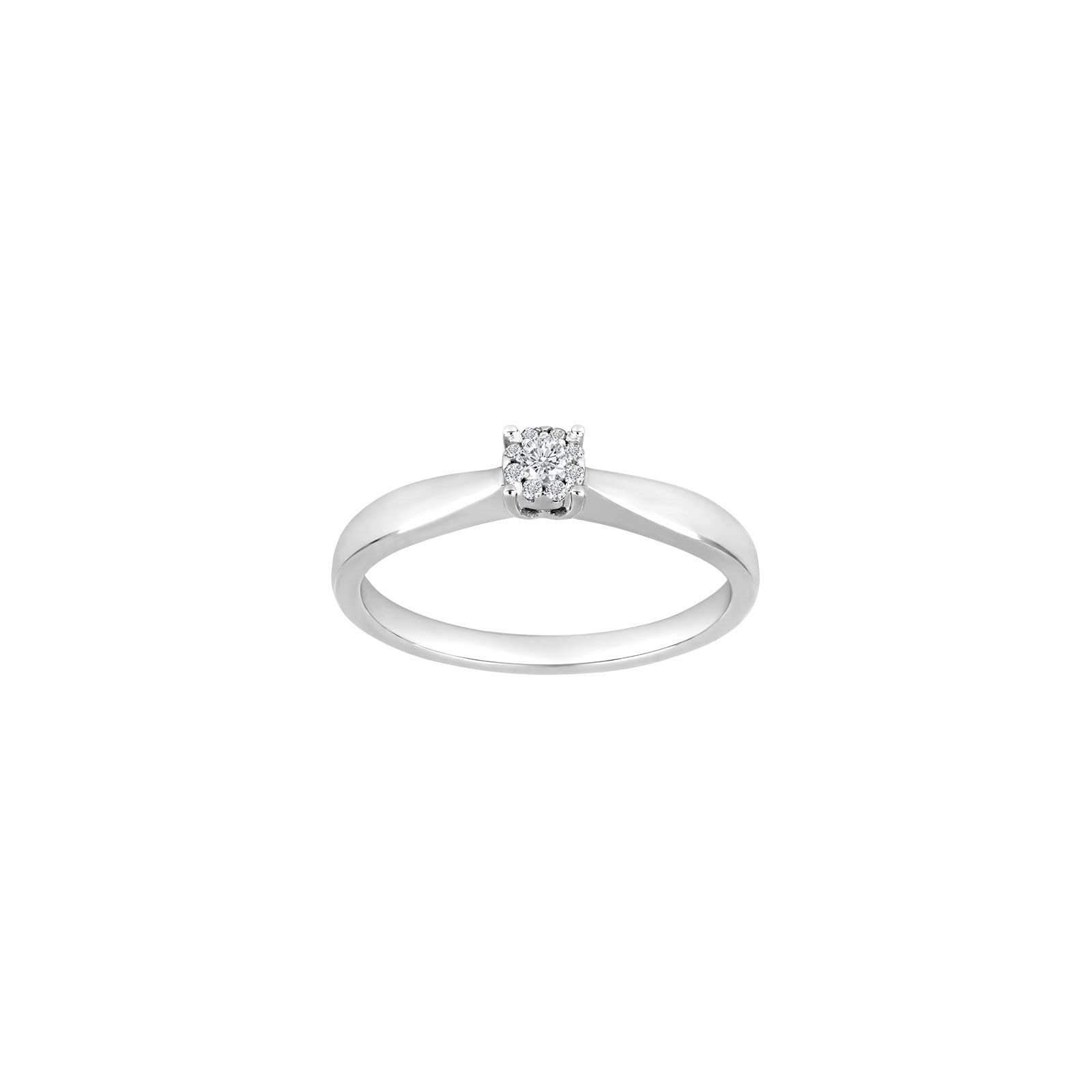 14kt. hvidguldsring m/dia. 0.07ct W/SI