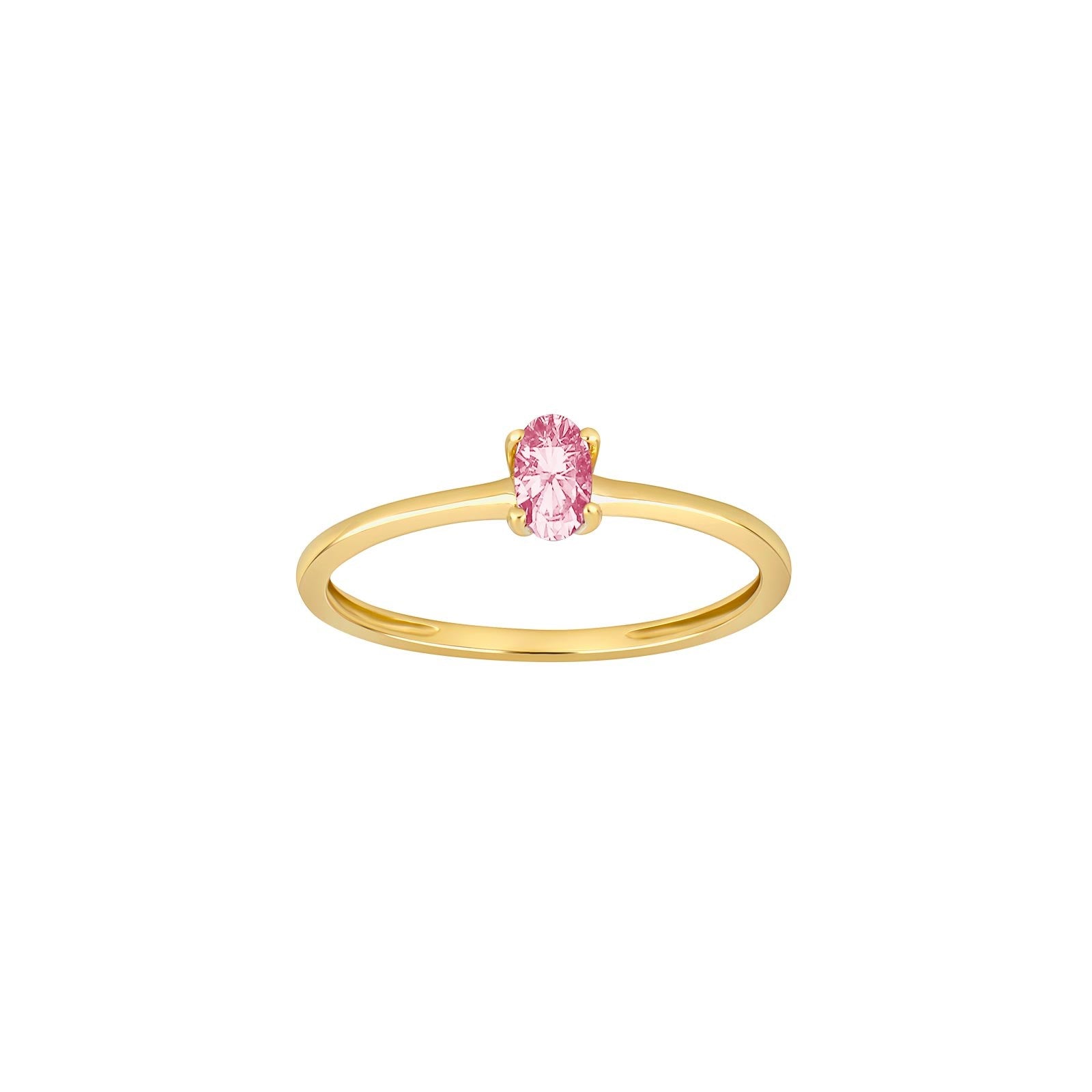 14ct. gold ring w/pink topaz