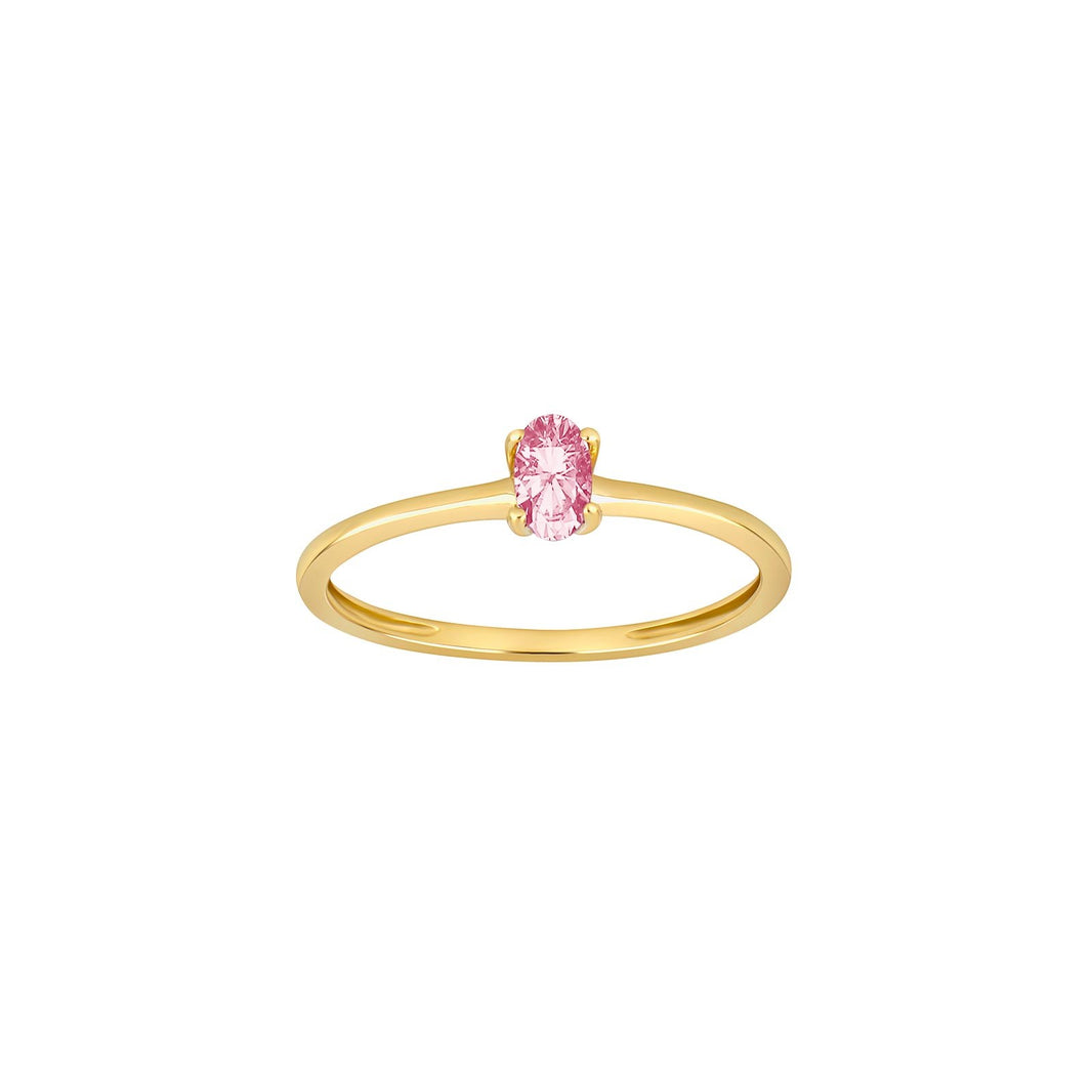 14ct. gold ring w/pink topaz