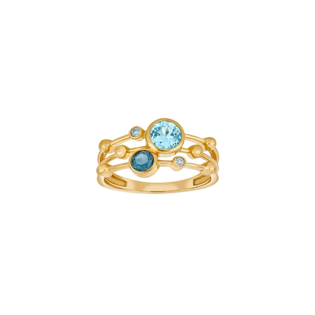 14kt. Gold Ring m. blau Topas