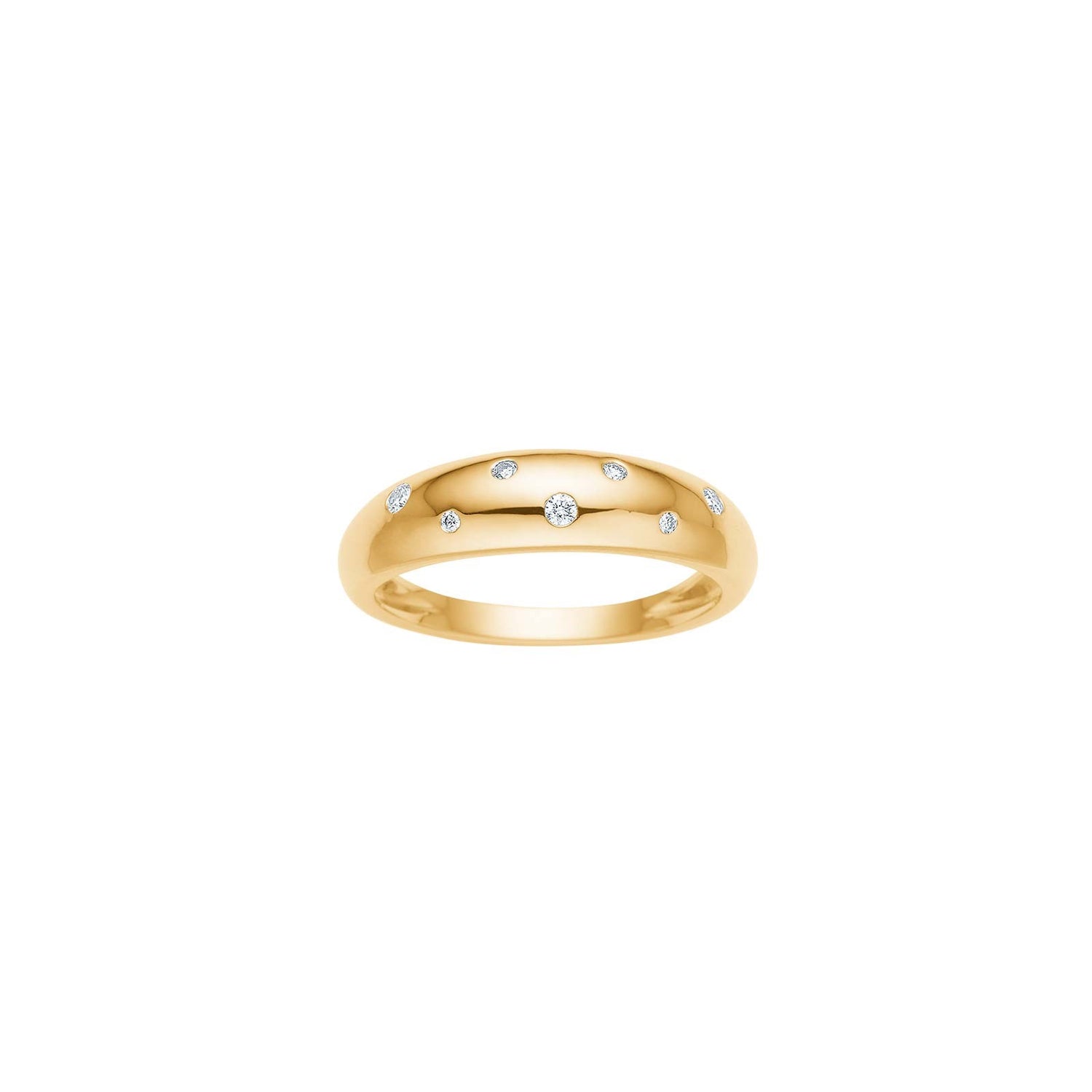 14kt. Goldring m/0.07ct W/SI