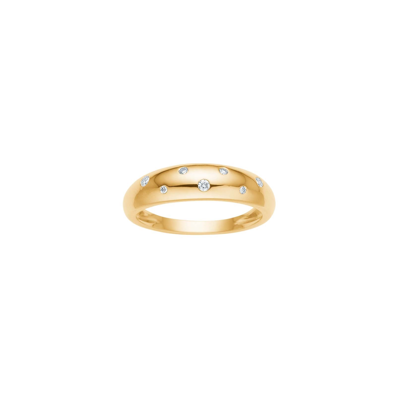 14kt. guldring m/dia. 0,07ct W/SI