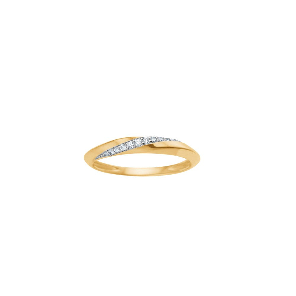 14kt. Gold Ring m. 0,07ct W/SI