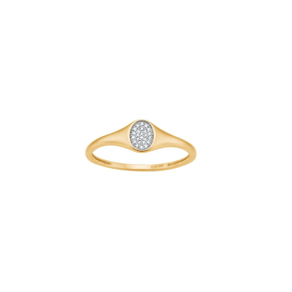 14kt. Gold Ring m. 0,03ct W/SI