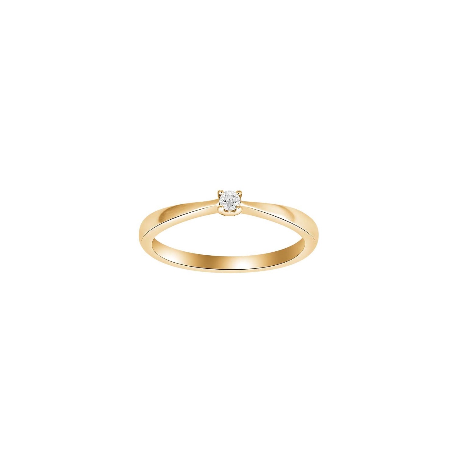 HEART 14ct. gold ring w/dia. 0.05ct W/SI