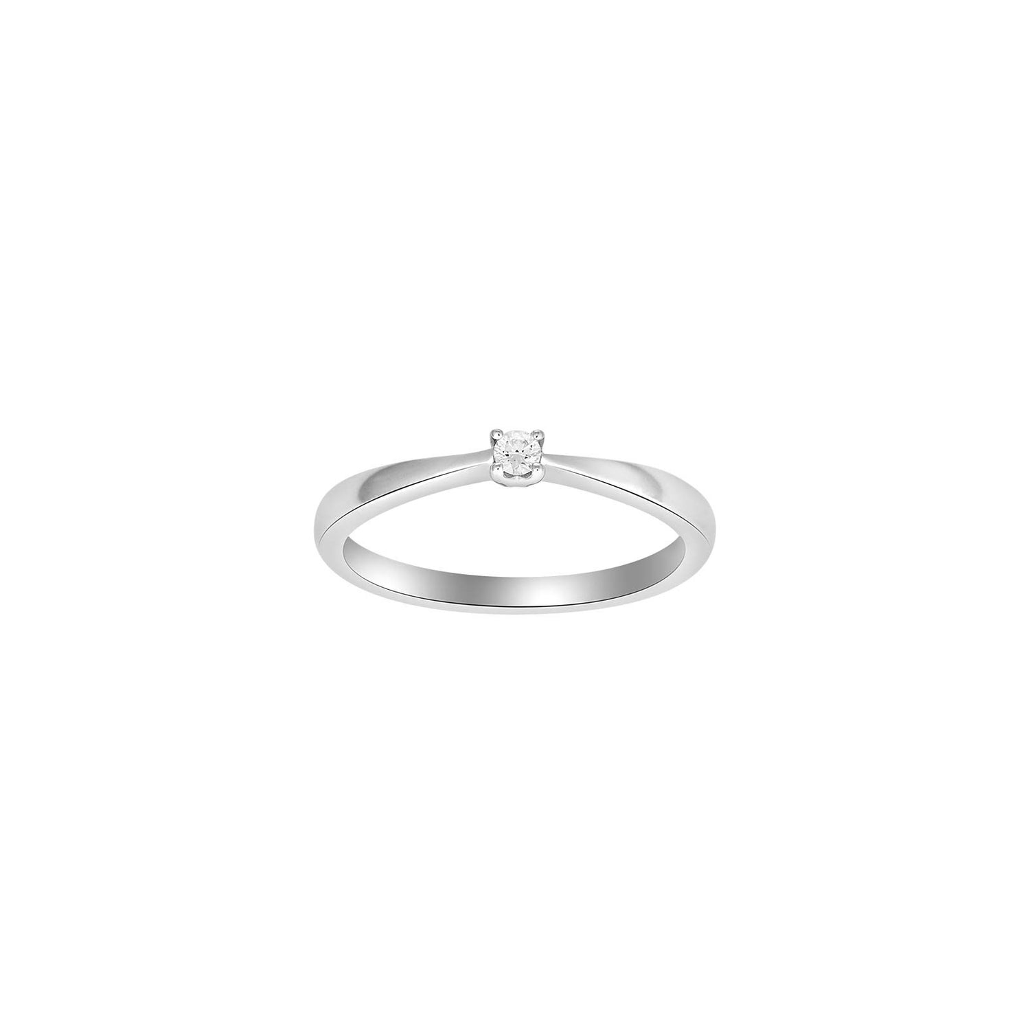 HEART 14ct. whitegold ring w/dia. 0.05ct W/SI