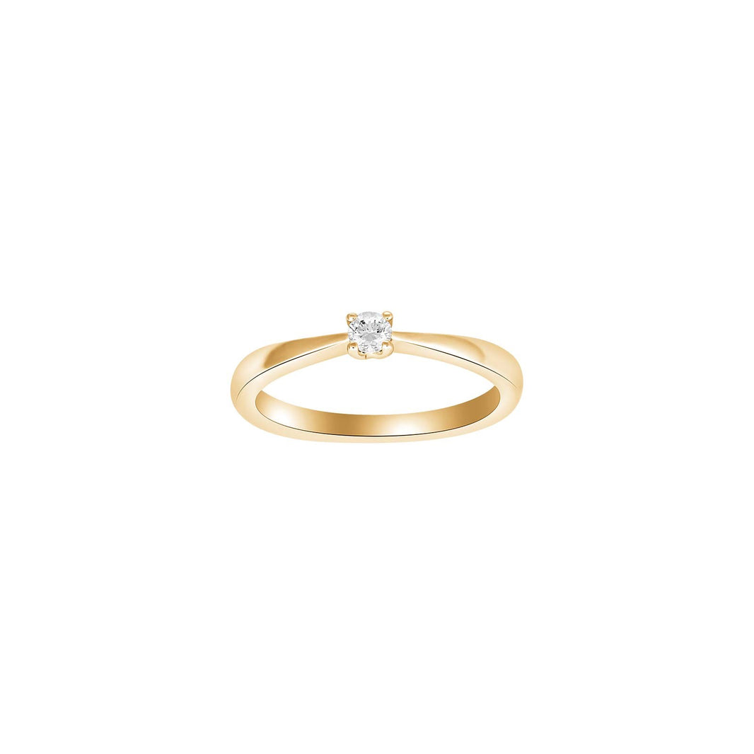 HEART 14ct. gold ring w/dia. 0.10ct W/SI
