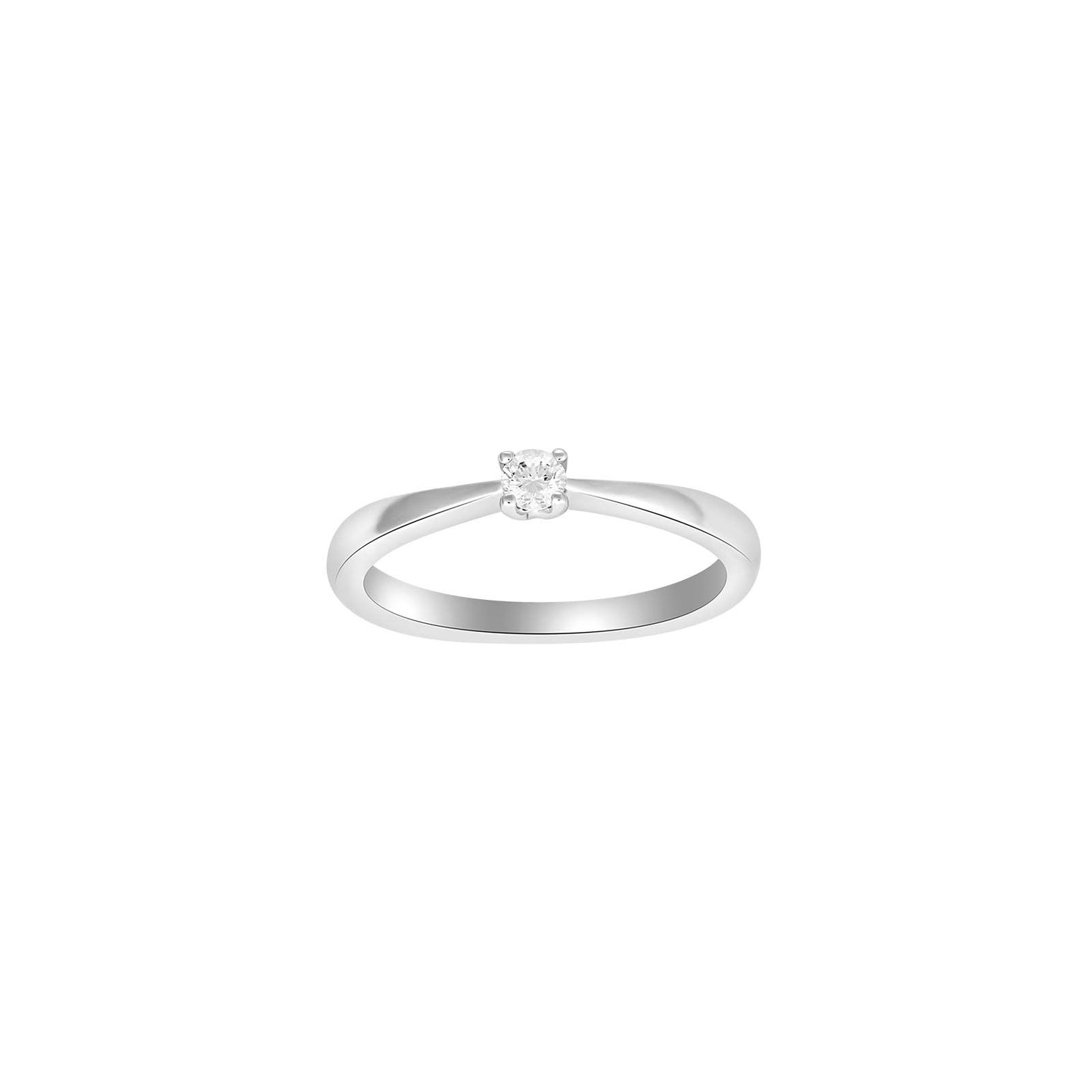 HEART 14ct. whitegold ring w/dia. 0.10ct W/SI
