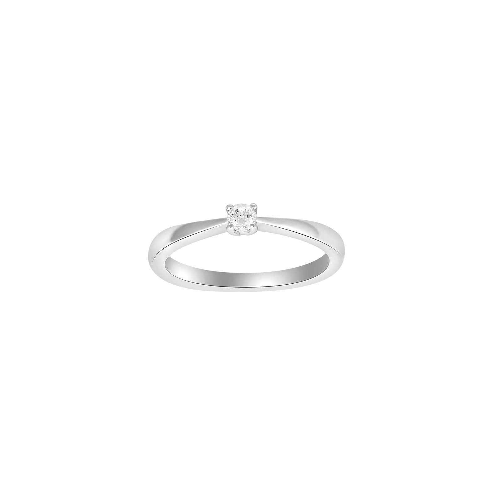 HEART 14kt. hvidguldsring m/dia. 0.10ct W/SI
