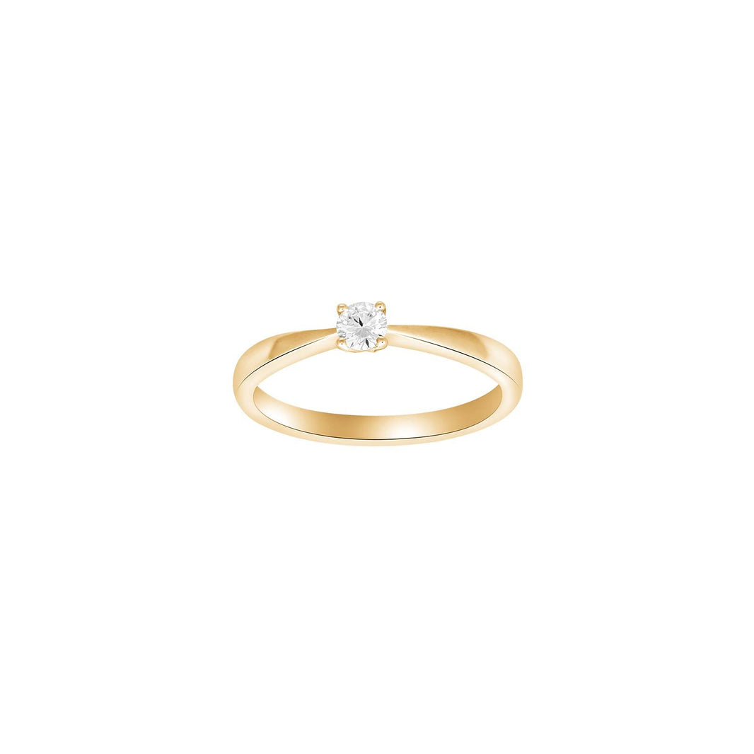 HEART 14ct. gold ring w/dia. 0.15ct W/SI