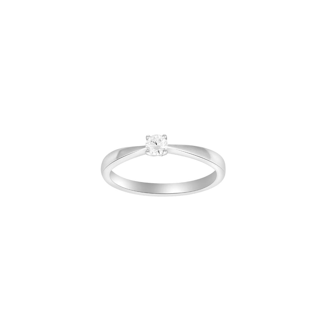 HEART 14ct. whitegold ring w/dia. 0.15ct W/SI