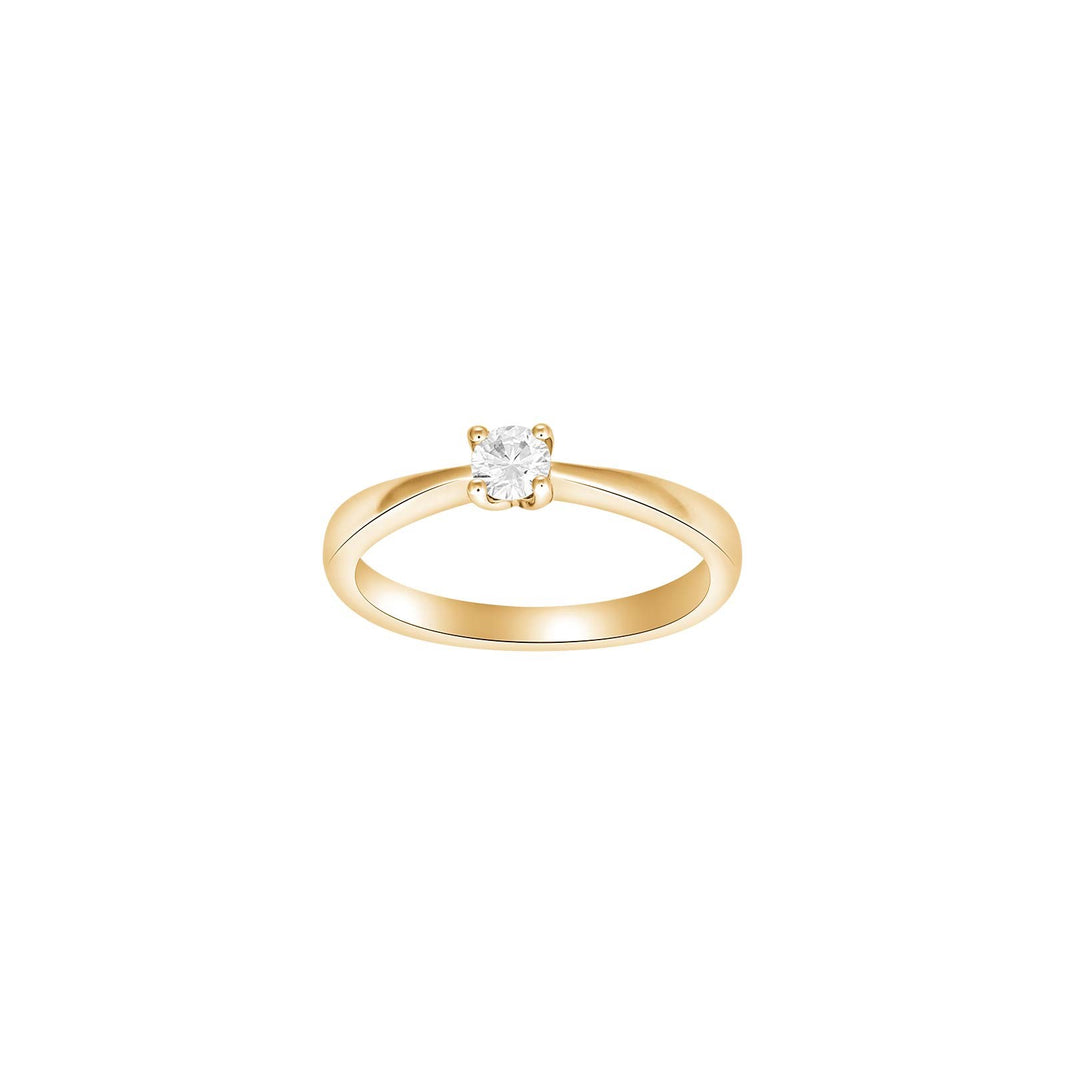 HEART 14ct. gold ring w/dia. 0.20ct W/SI