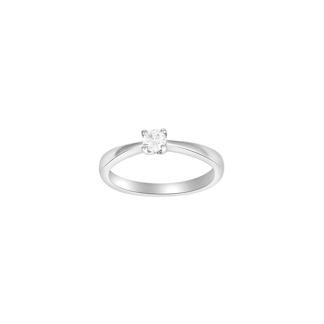 HEART 14ct. whitegold ring w/dia. 0.20ct W/SI