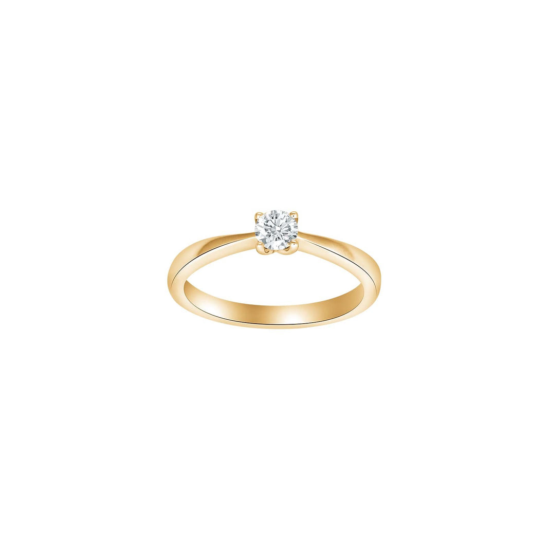 HEART 14ct. gold ring w/dia. 0.25ct W/SI