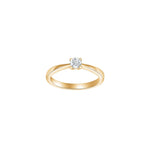 HEART 14ct. gold ring w/dia. 0.25ct W/SI