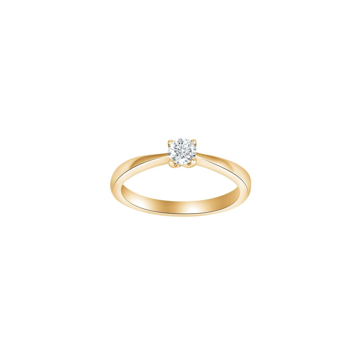 HEART 14ct. gold ring w/dia. 0.25ct W/SI
