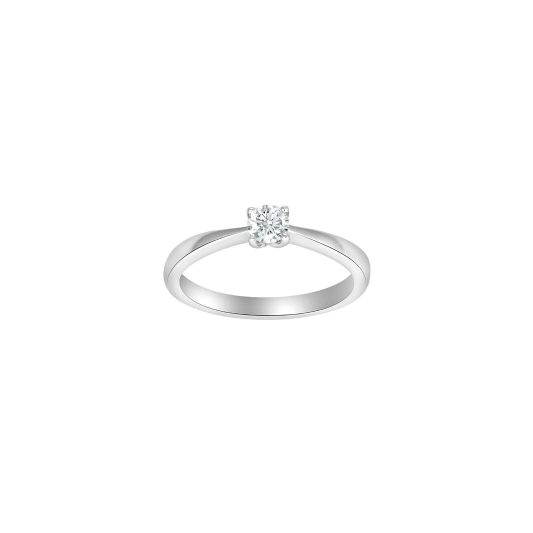 HEART 14ct. whitegold ring w/dia. 0.25ct W/SI