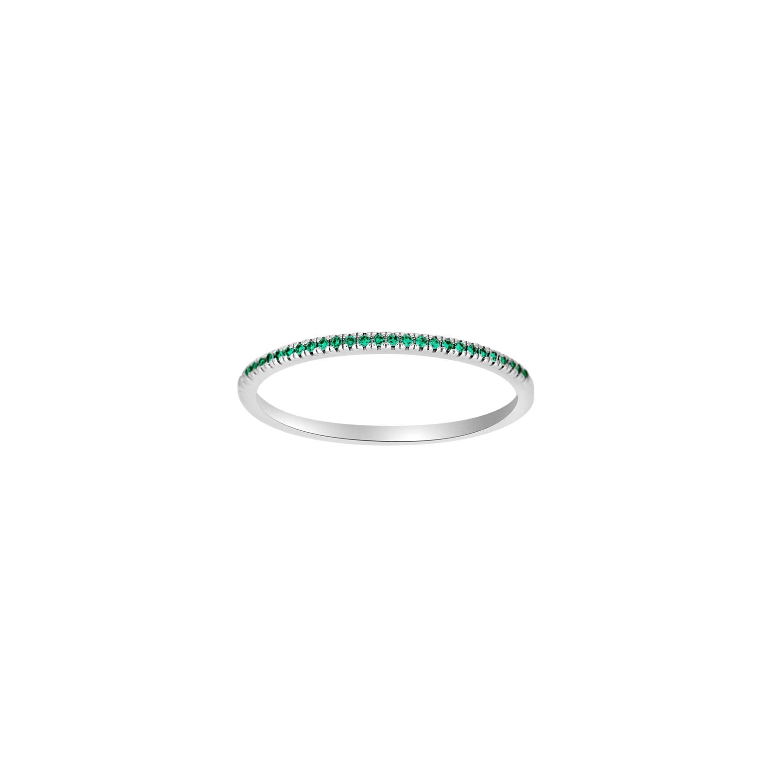 HEART 14kt. Weissgoldring m/Smaragd