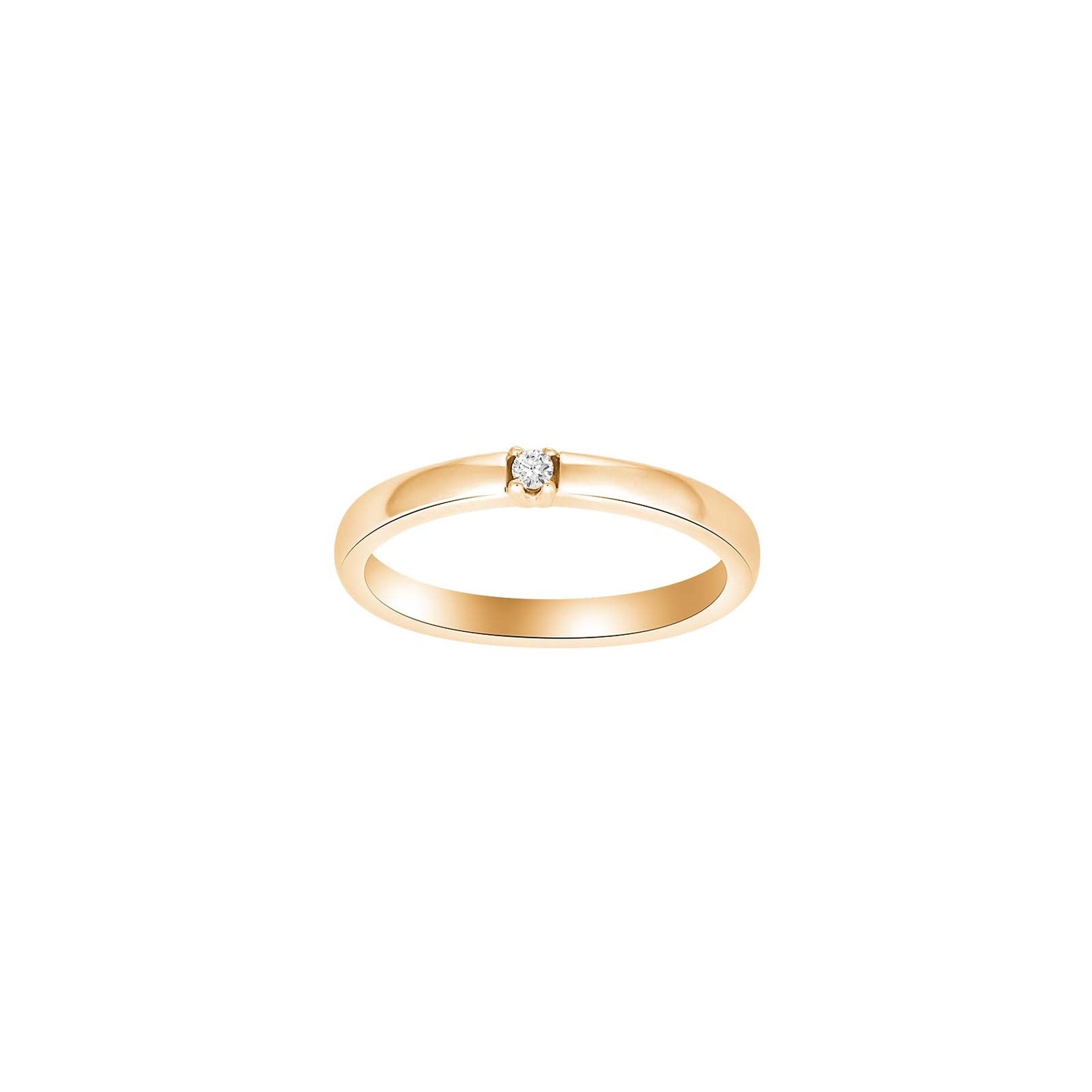 HEART 14kt. Goldring m/dia. 1x0.03ct W/SI