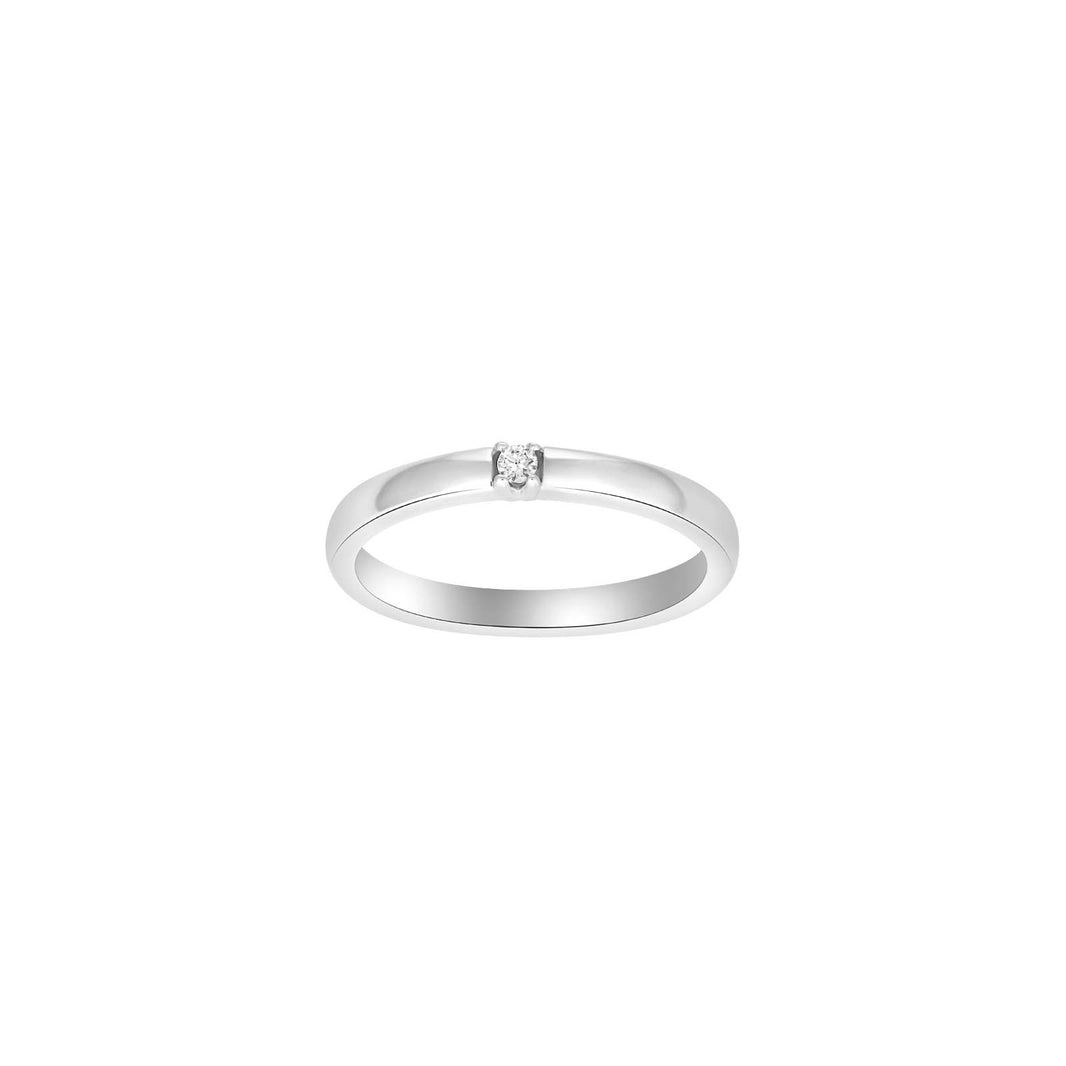 HEART 14ct. whitegold ring w/dia. 1x0.03ct W/SI