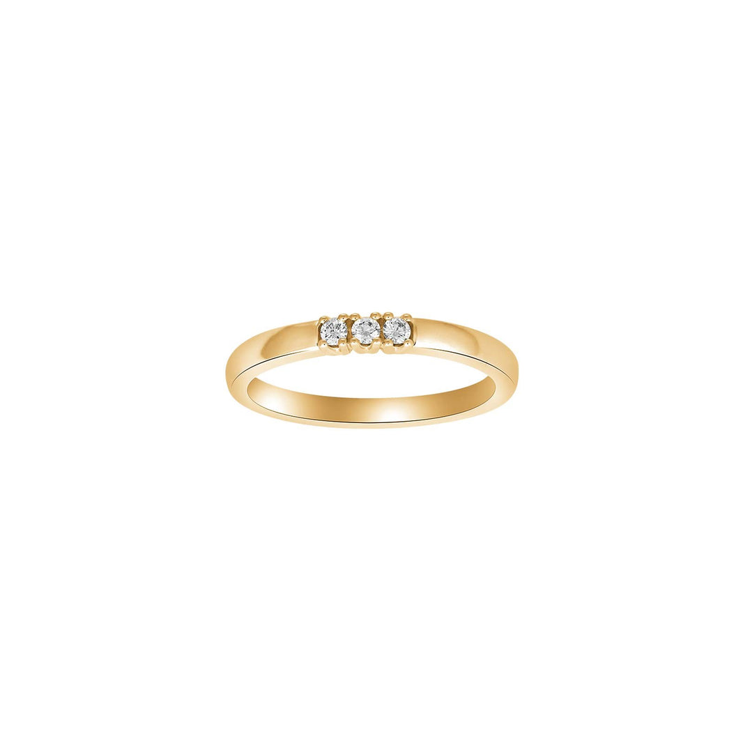 HEART 14ct. gold ring w/dia. 3 x 0.03ct W/SI