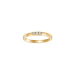 HEART 14kt. guldring m/dia. 3 x 0.03ct W/SI