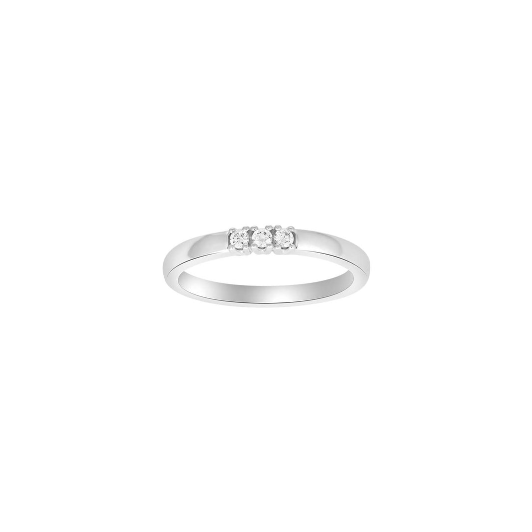 HEART 14ct. whitegold ring w/dia. 3x0.03ct W/SI