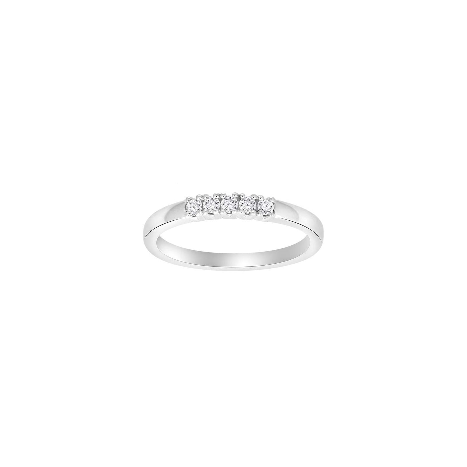 HEART 14ct. whitegold ring w/dia. 5x0.03ct W/SI