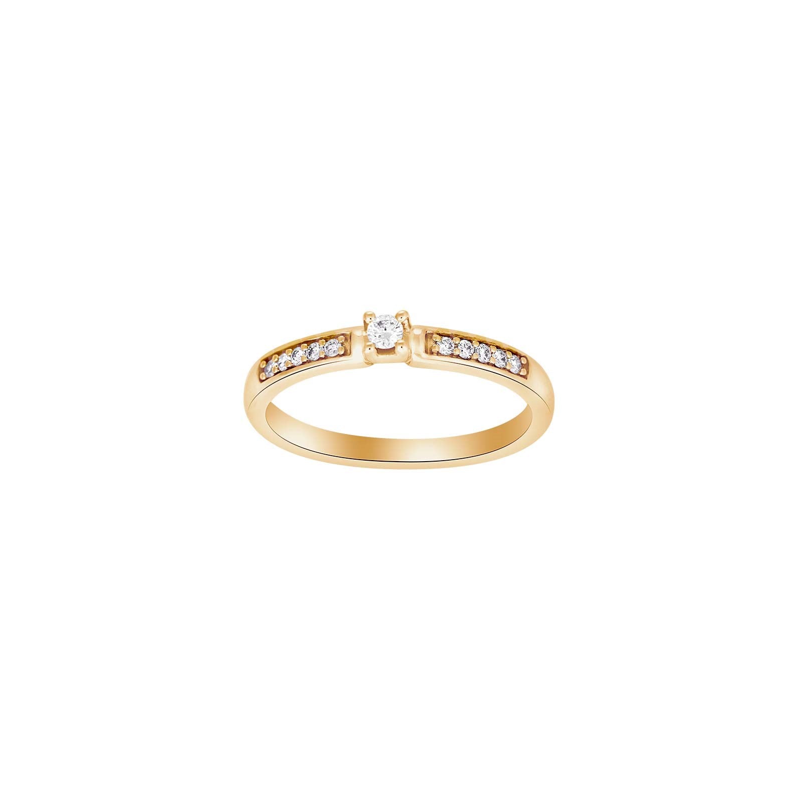 HEART 14kt. guldring m/dia. 0.13ct W/SI