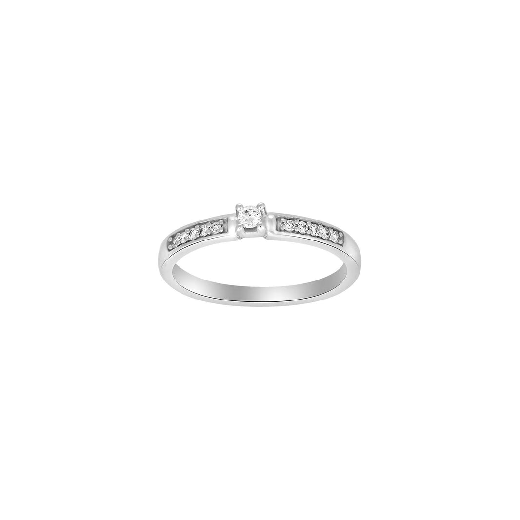 HEART 14ct. whitegold ring w/dia. 0.13ct W/SI