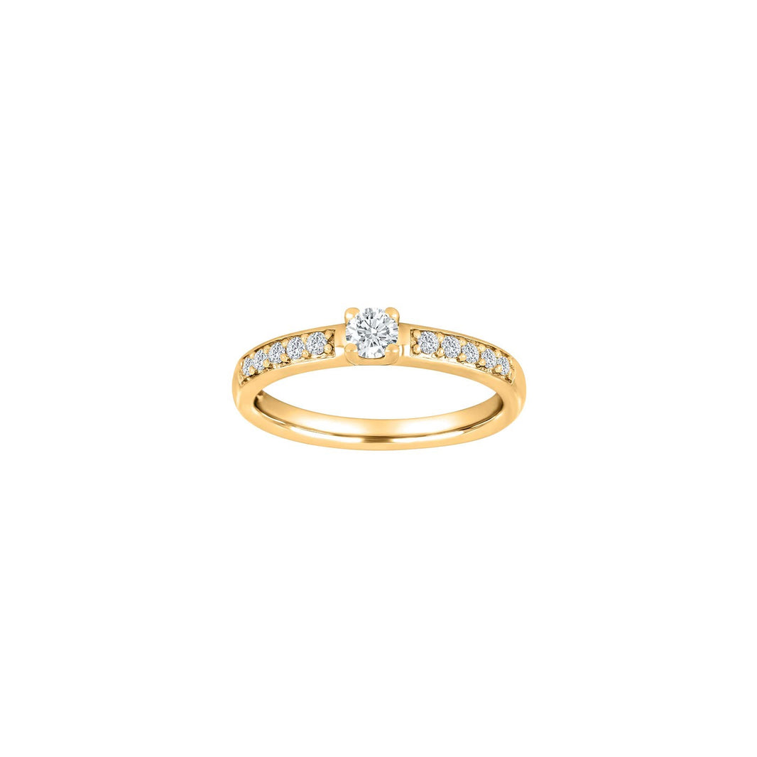 HEART 14ct. gold ring w/dia. 0.40ct W/SI