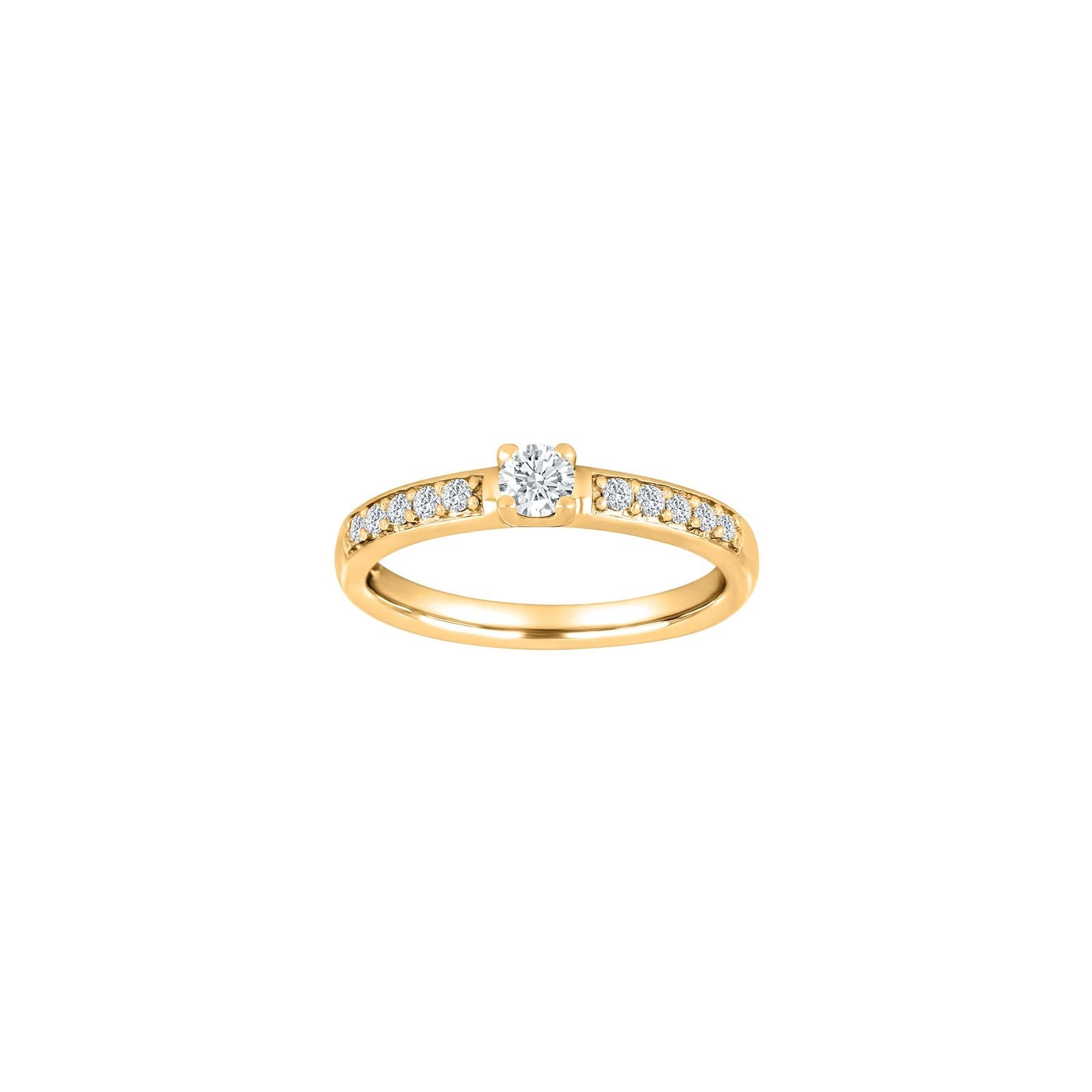 HEART 14kt. guldring m/dia. 0.40ct W/SI