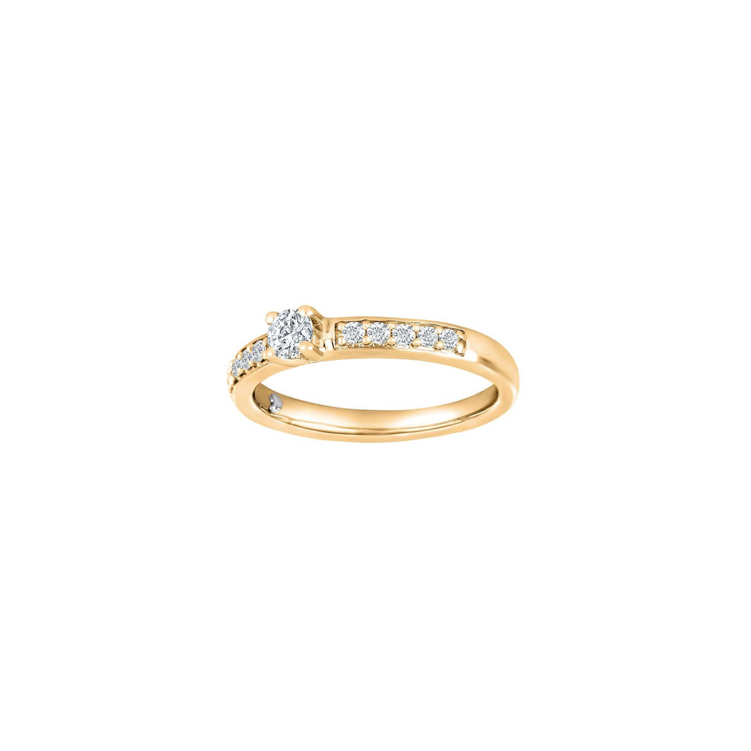 HEART 14ct. gold ring w/dia. 0.40ct W/SI