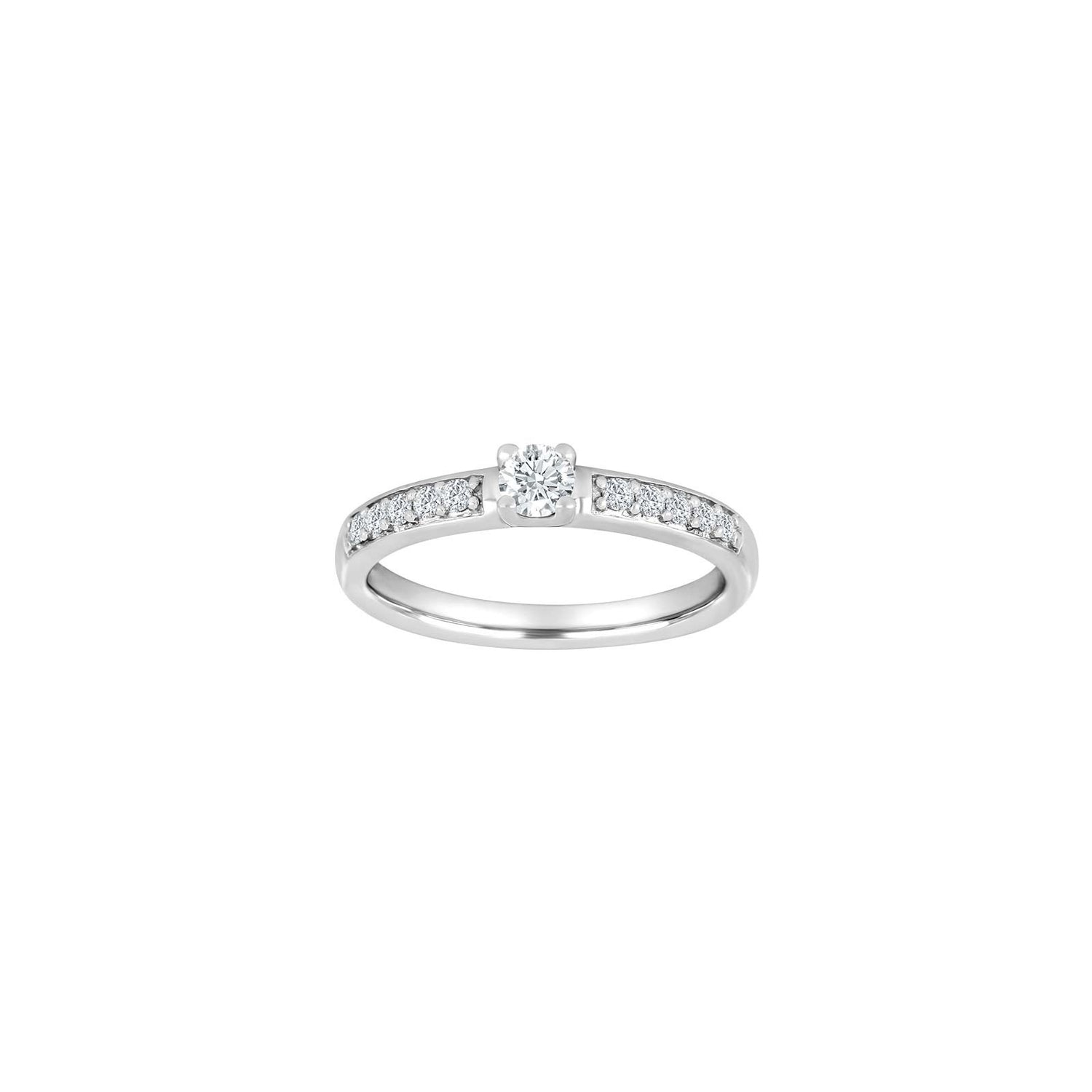 HEART Weissgoldring m/dia. 0.40ct W/SI