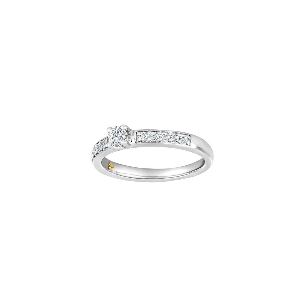 HEART 14ct. whitegold ring w/dia. 0.40ct W/SI
