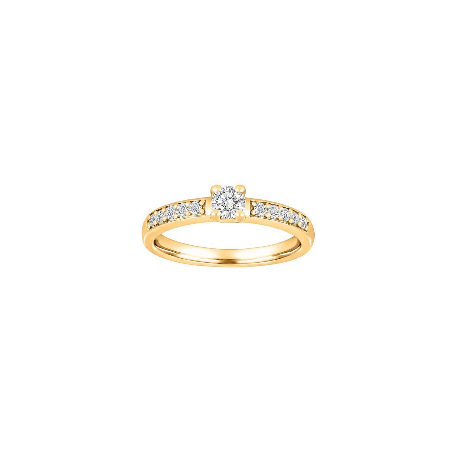 HEART Goldring m/dia. 0.50ct W/SI