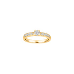 HEART 14ct. gold ring w/dia. 0.50ct W/SI
