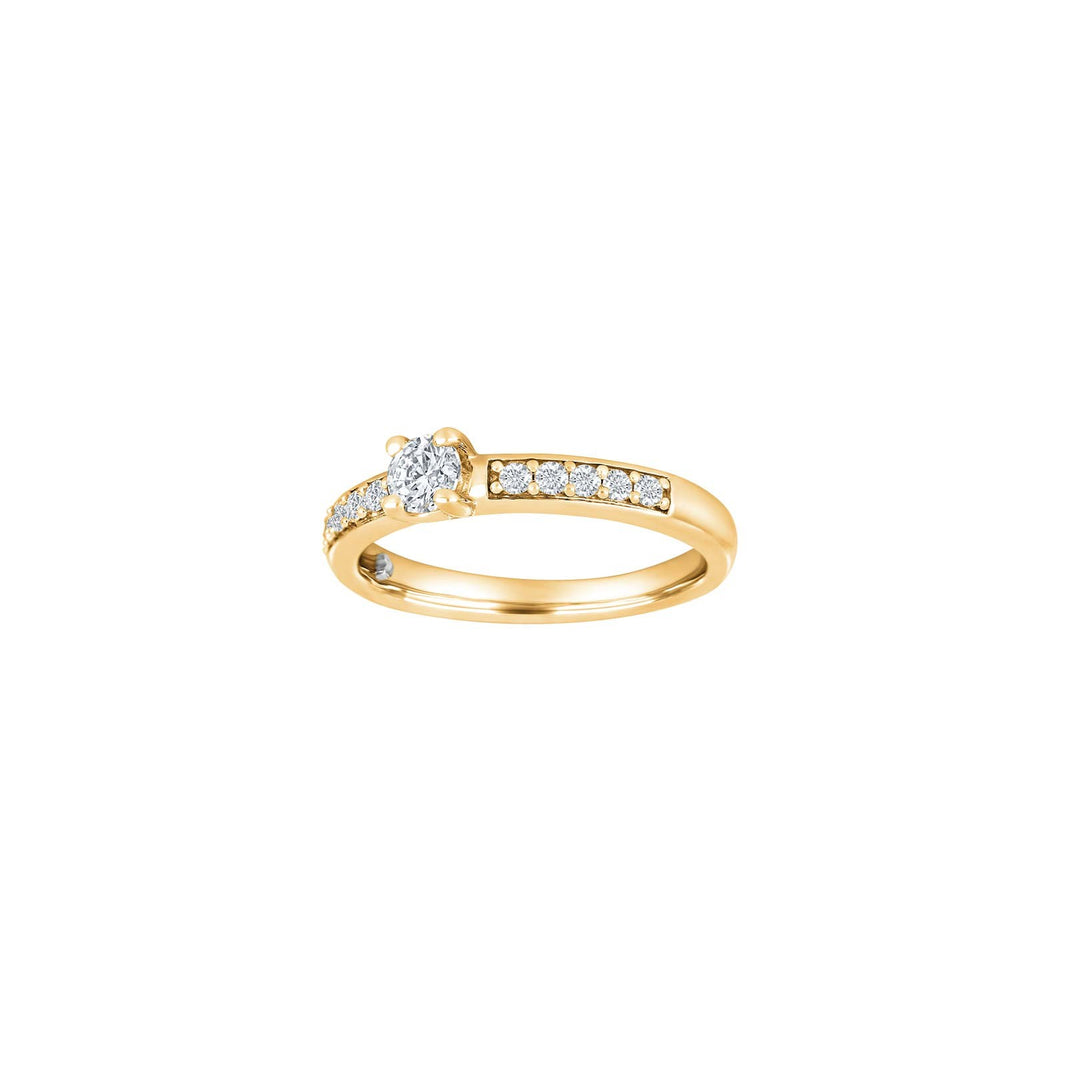 HEART 14ct. gold ring w/dia. 0.50ct W/SI