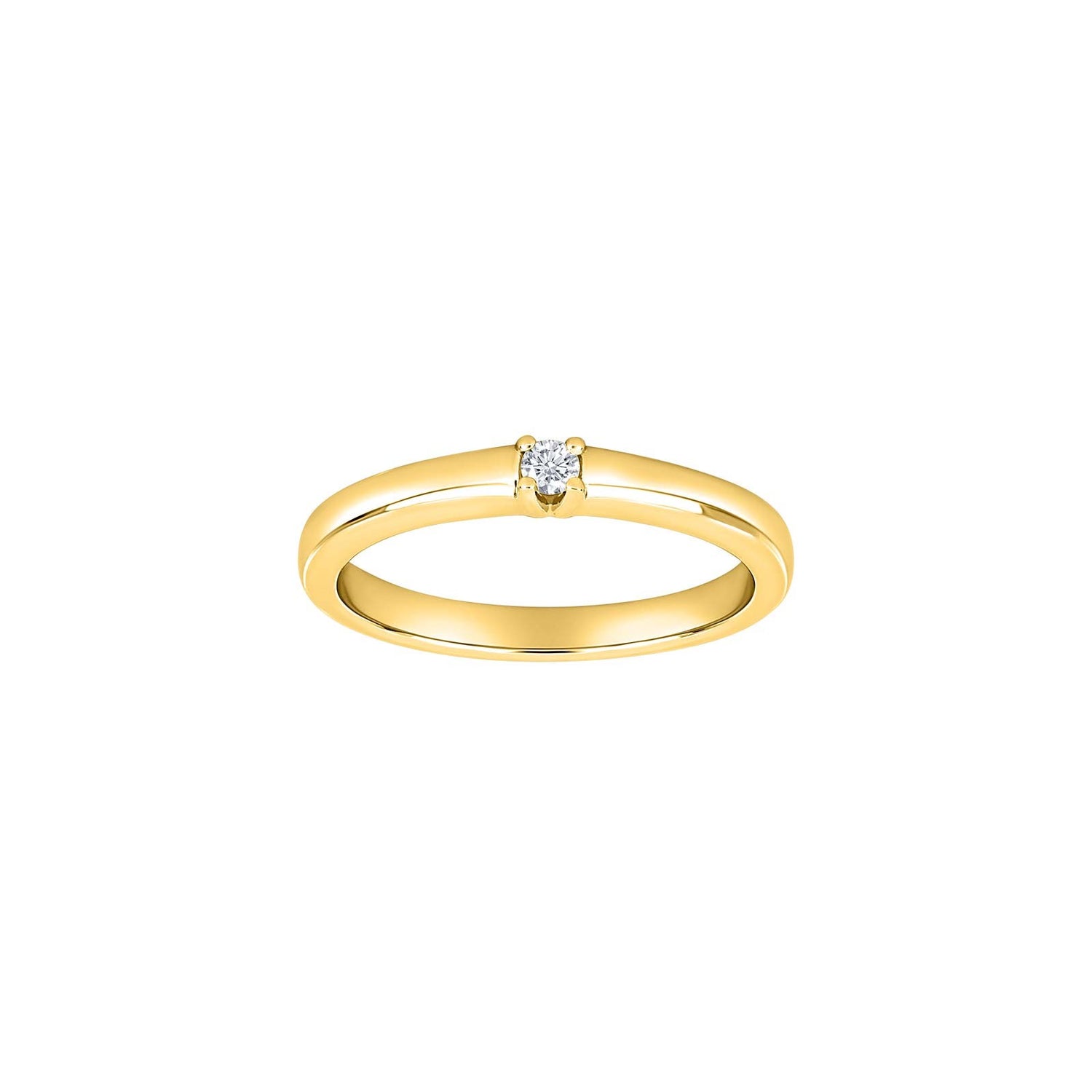14kt. Allianzring m/dia. 1x0.05ct W/SI