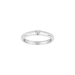 14kt. Weissgold Allianzring m/dia. 1x0.05ct W/SI