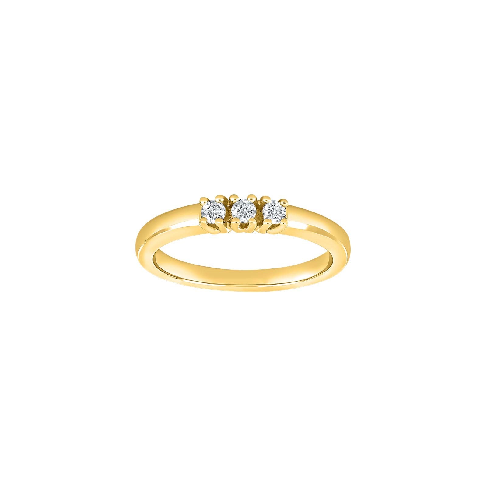 14kt. Allianzring m/dia. 3x0.05ct W/SI