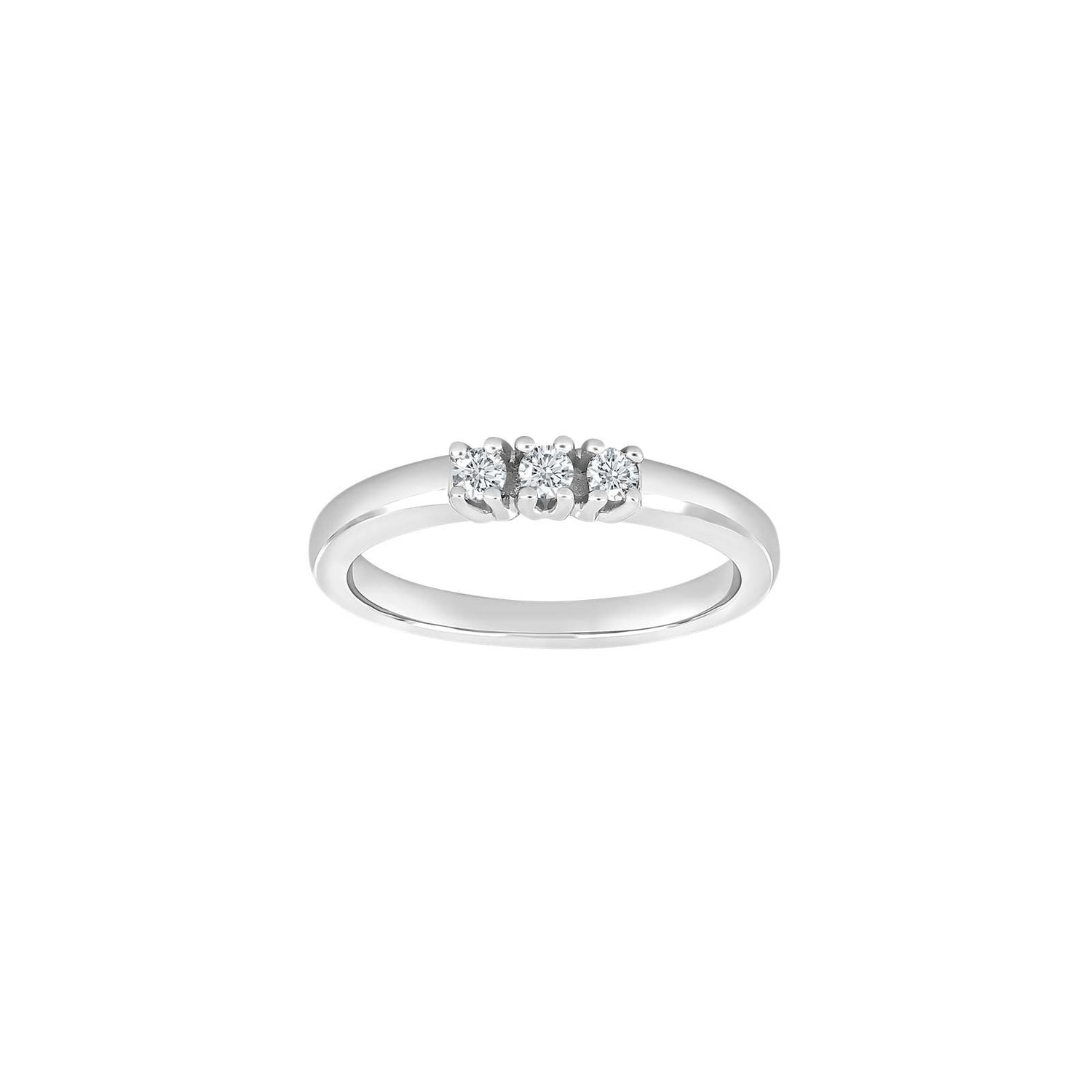 14kt. Weissgold Allianzring m/dia. 3x0.05ct W/SI