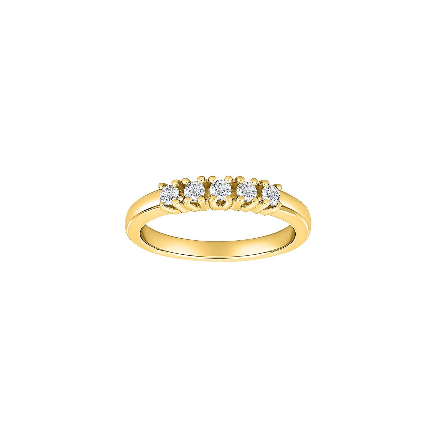 14kt. Allianzring m/dia. 5x0.05ct W/SI