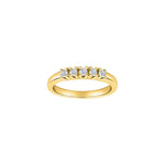 14ct. Alliancering w/dia. 5x0.05ct W/SI