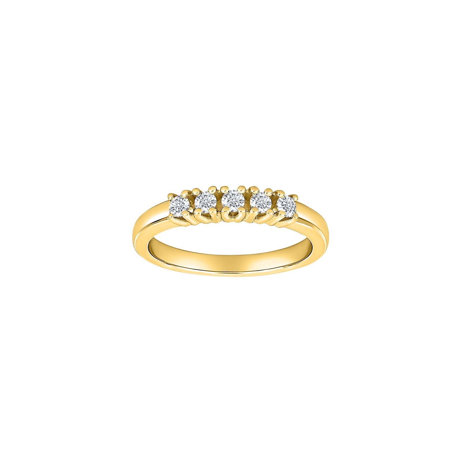 14ct. Alliancering w/dia. 5x0.05ct W/SI