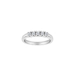 14kt. Weissgold Allianzring m/dia. 5x0.05ct W/SI